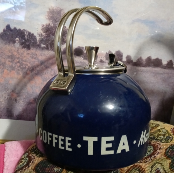 🏫☕KATE SPADE N.Y. BLUE TEA KETTLE🍵COLLECTIBLE VINTAGE CLOSEOUT. - Picture 12 of 16